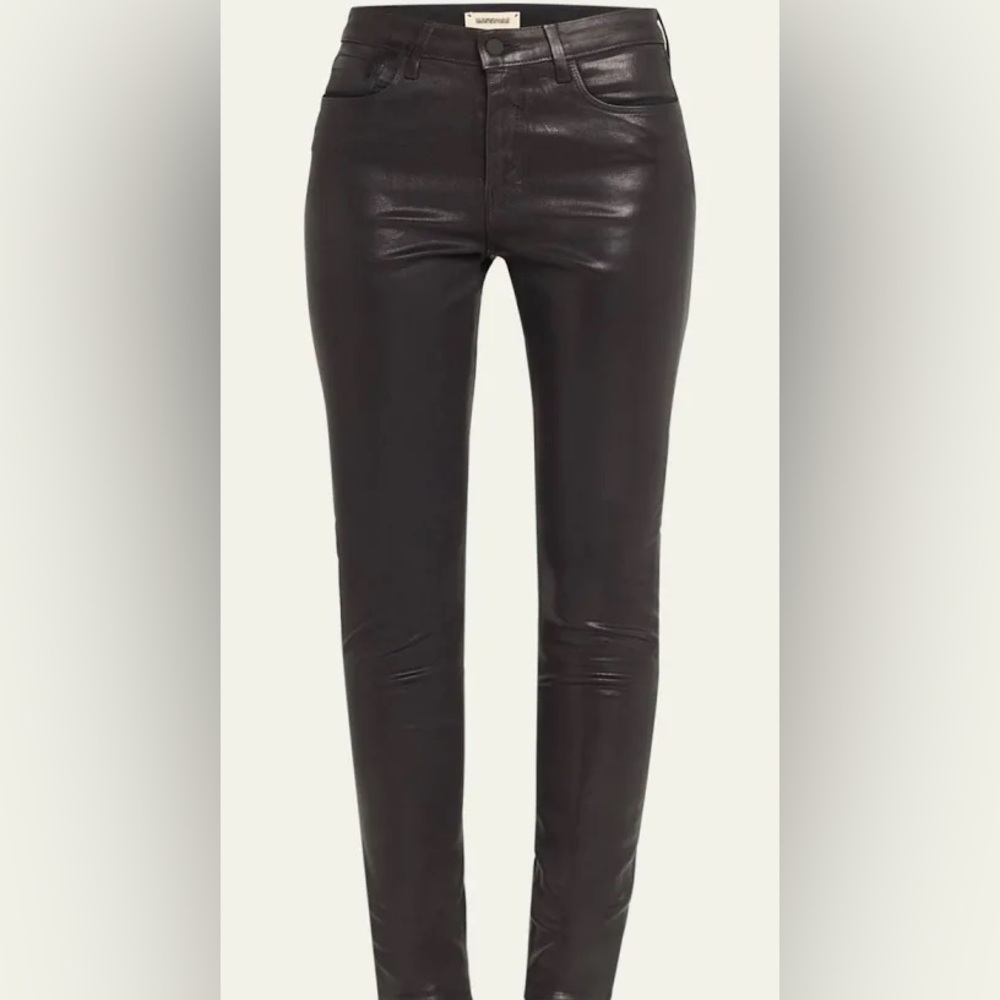L’Agence Marguerite Coated Modal Denim High-Rise Skinny Jeans